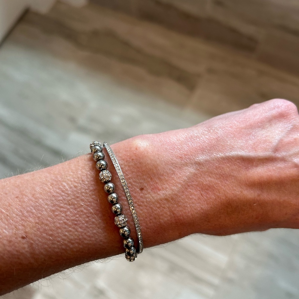 MICHAEL Michael Kors Silver and Black Bracelet Duo